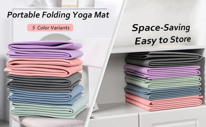 Foldable Yoga Mat & Travel Exercise Pad - Waterproof TPE Outdoor Mat for Hiking, Beach, and Picnics - Portable, Non-Slip Floor Mat for Yoga on the Go Camping Mat