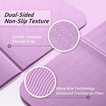 Foldable Yoga Mat & Travel Exercise Pad - Waterproof TPE Outdoor Mat for Hiking, Beach, and Picnics - Portable, Non-Slip Floor Mat for Yoga on the Go Camping Mat