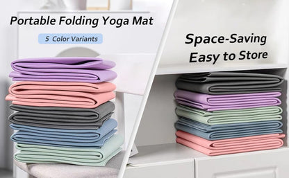 Foldable Yoga Mat & Travel Exercise Pad - Waterproof TPE Outdoor Mat for Hiking, Beach, and Picnics - Portable, Non-Slip Floor Mat for Yoga on the Go Camping Mat