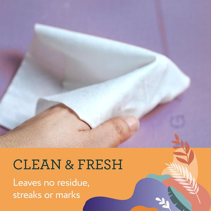 Yoga Mat Cleaner Wipes - Heavy Duty Cleaning for Exercise Equipment - Wipes for Yoga Mats - Lavender Essential Oil Freshening - 150 Count, 9 x 9 in, Lavender