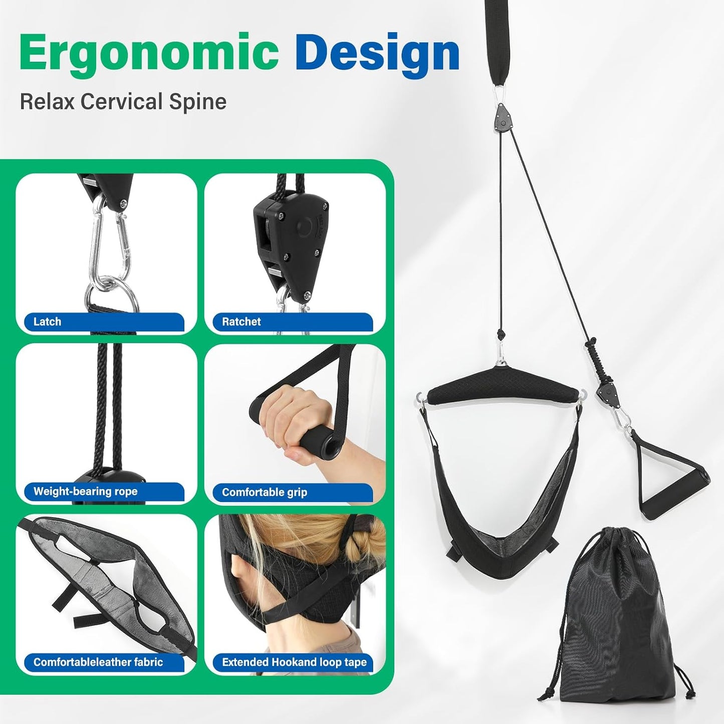 2026 Upgraded Neck Stretcher Cervical, Double Ratchet Neck Traction Device