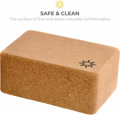 Cork Yoga Blocks, 4 or 6 Pack, 4x6x9 in, High Density, Bulk