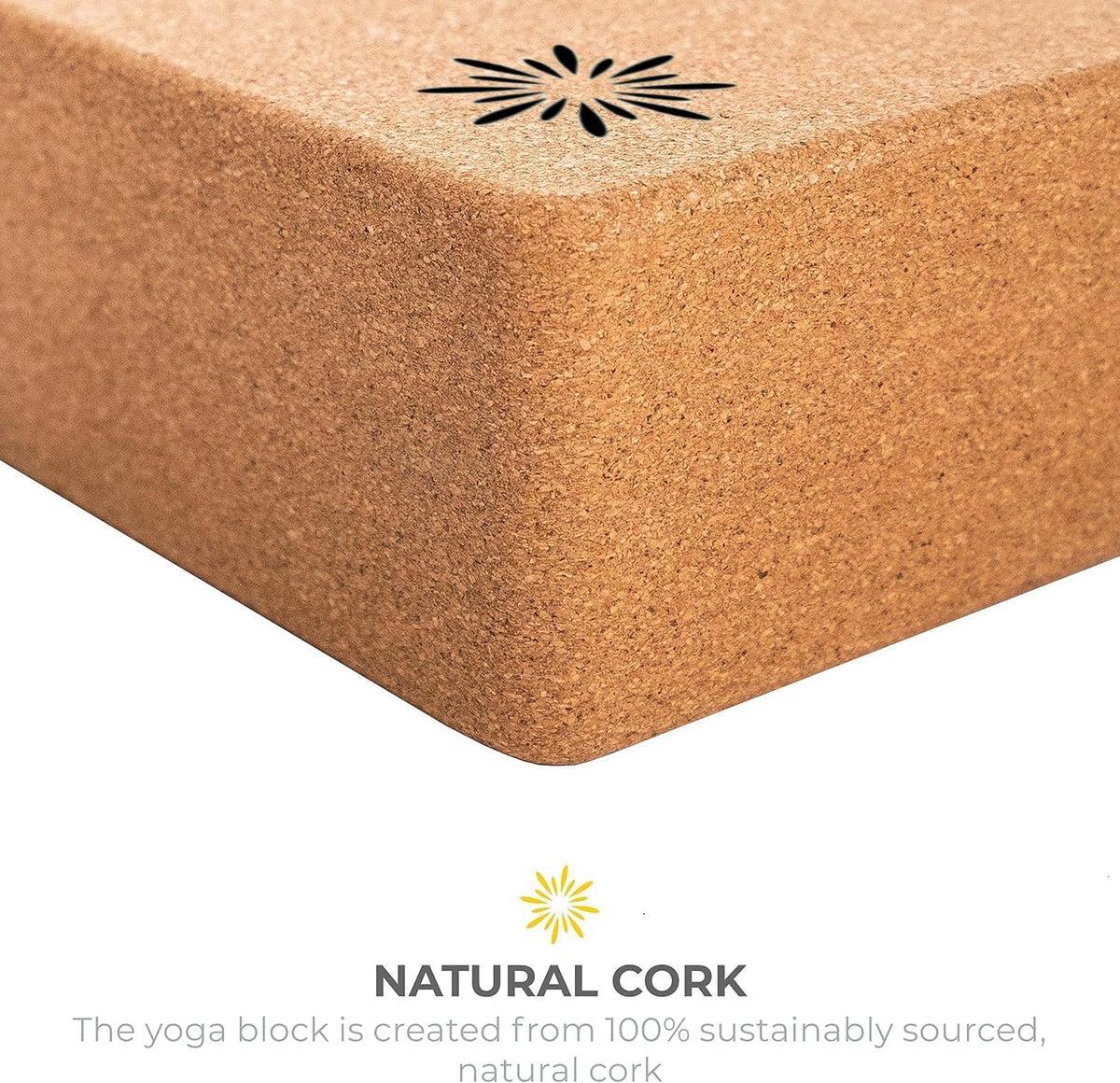 Cork Yoga Blocks, 4 or 6 Pack, 4x6x9 in, High Density, Bulk