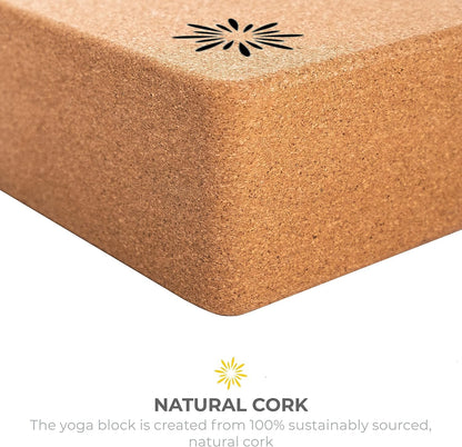 Cork Yoga Blocks, 4 or 6 Pack, 4x6x9 in, High Density, Bulk