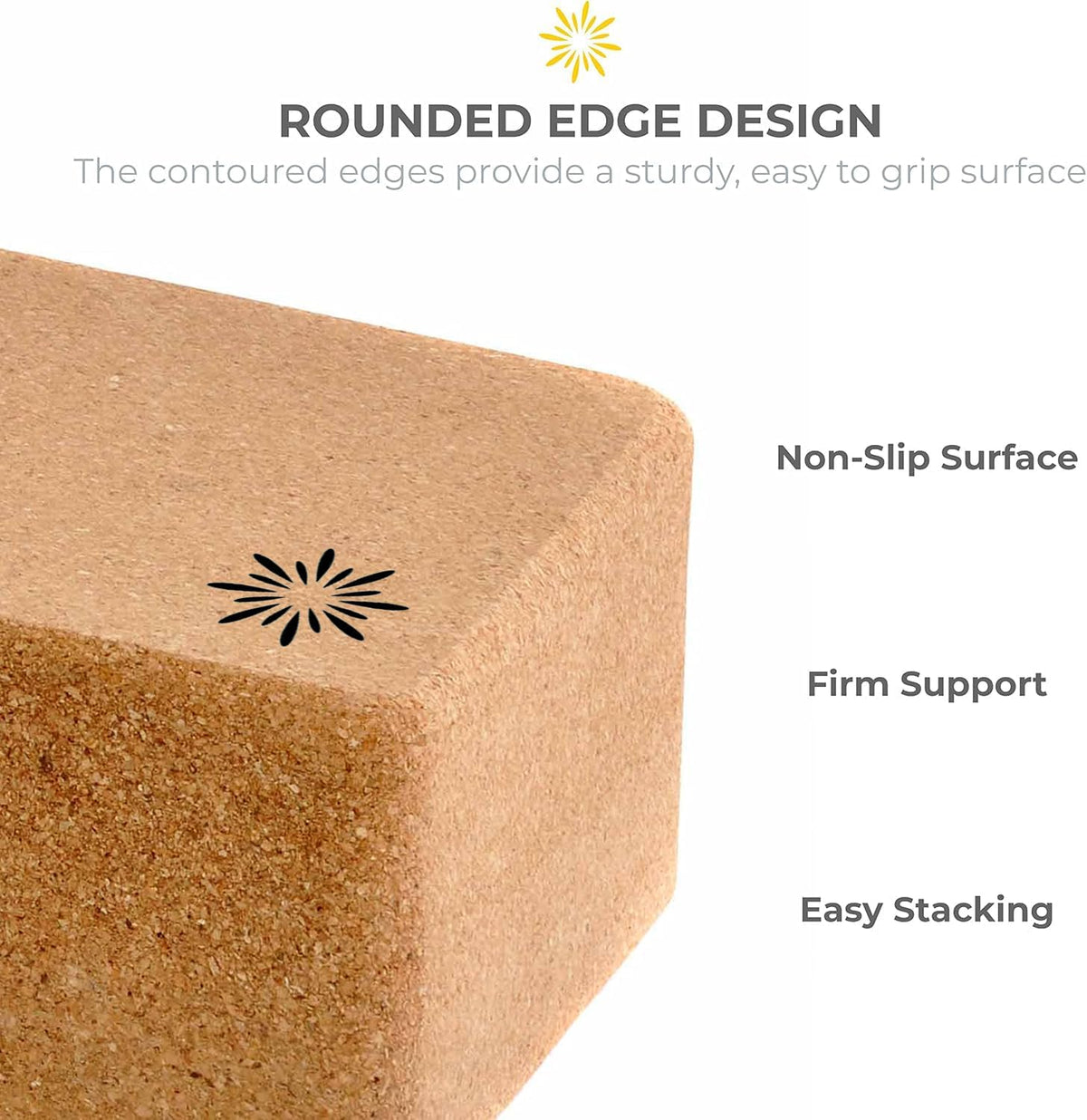 Cork Yoga Blocks, 4 or 6 Pack, 4x6x9 in, High Density, Bulk