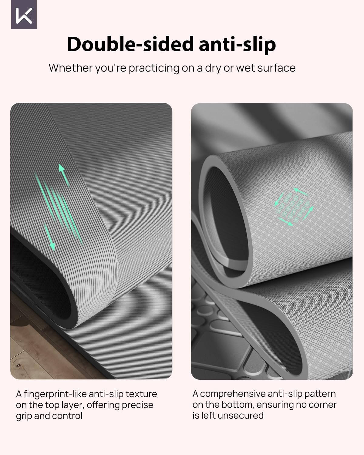 Extra Wide Yoga Mat, 7mm Thick 72" x 32" Exercise Mat | 7mm thick Extra wide yoga mat with carry strap for home workout, yoga, exercise and Pilates
