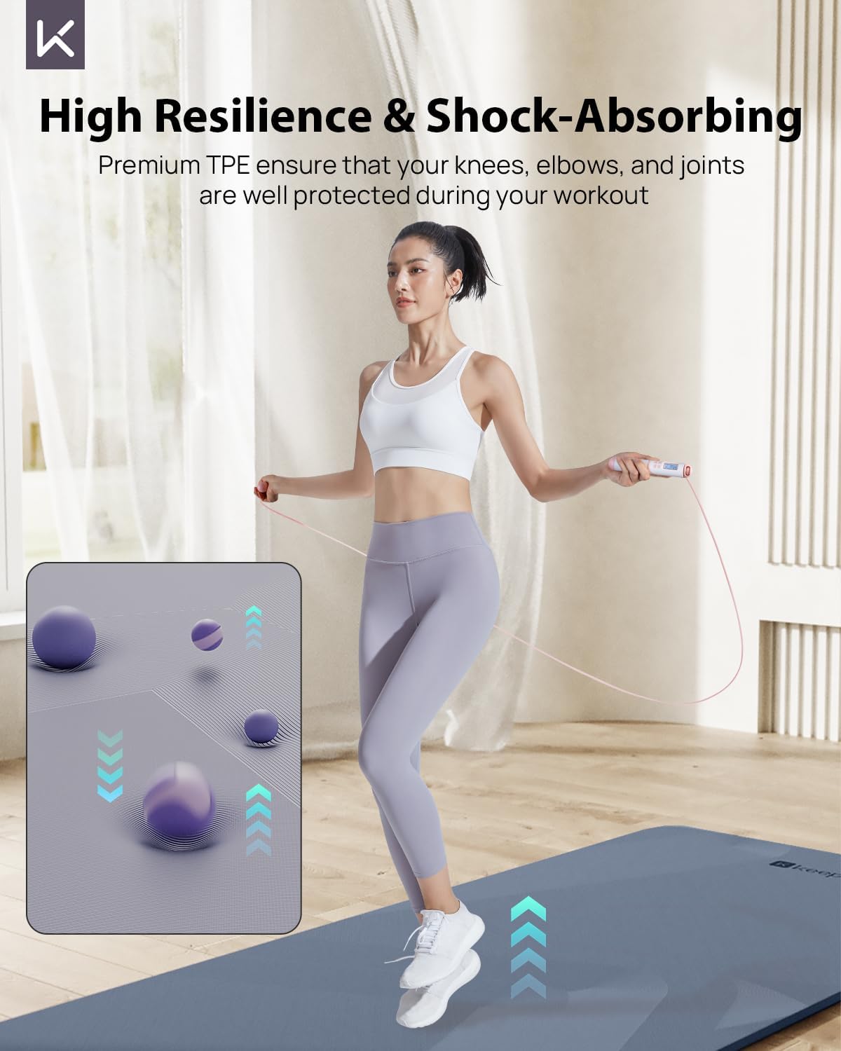 Extra Wide Yoga Mat, 7mm Thick 72" x 32" Exercise Mat | 7mm thick Extra wide yoga mat with carry strap for home workout, yoga, exercise and Pilates