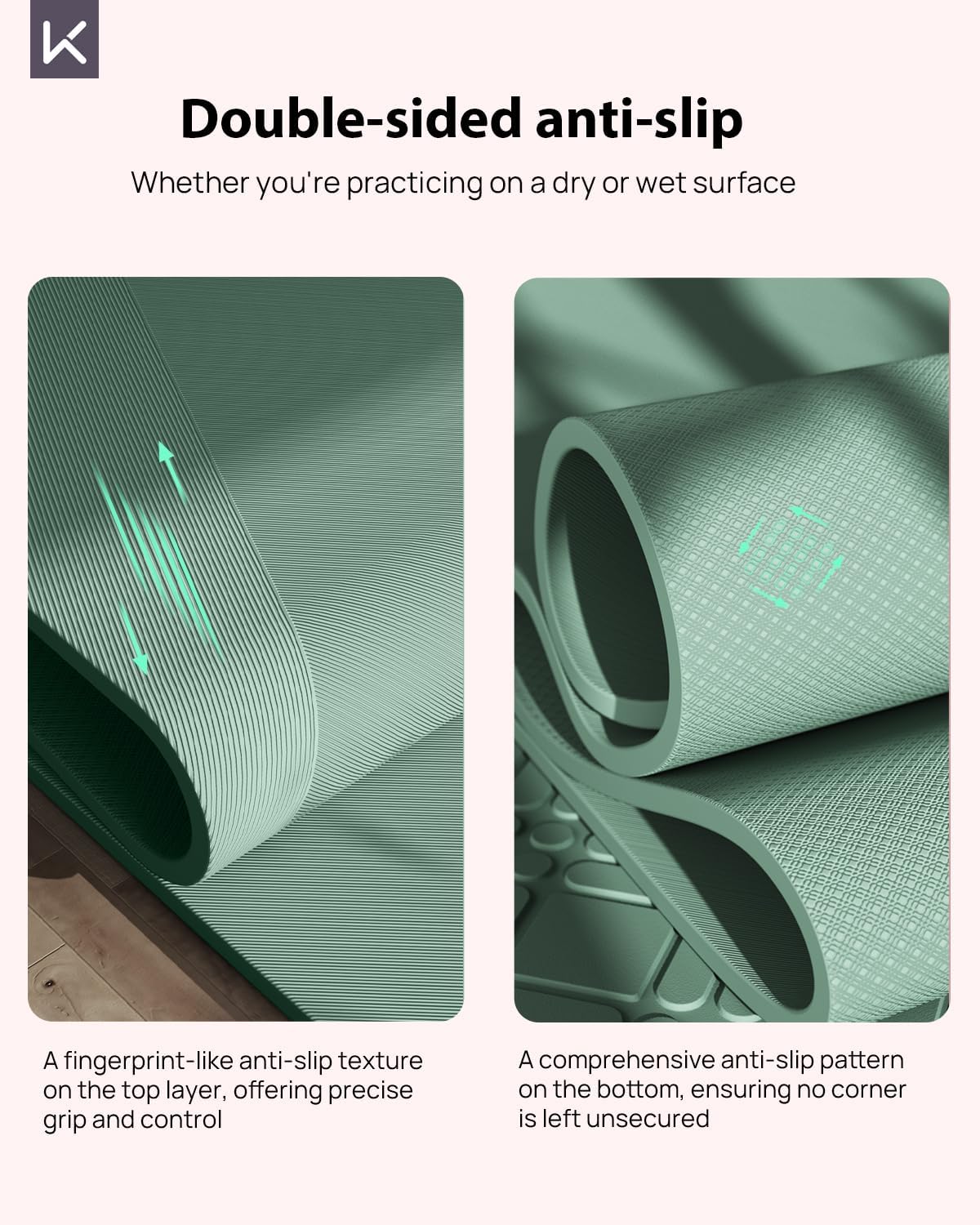 Extra Wide Yoga Mat, 7mm Thick 72" x 32" Exercise Mat | 7mm thick Extra wide yoga mat with carry strap for home workout, yoga, exercise and Pilates