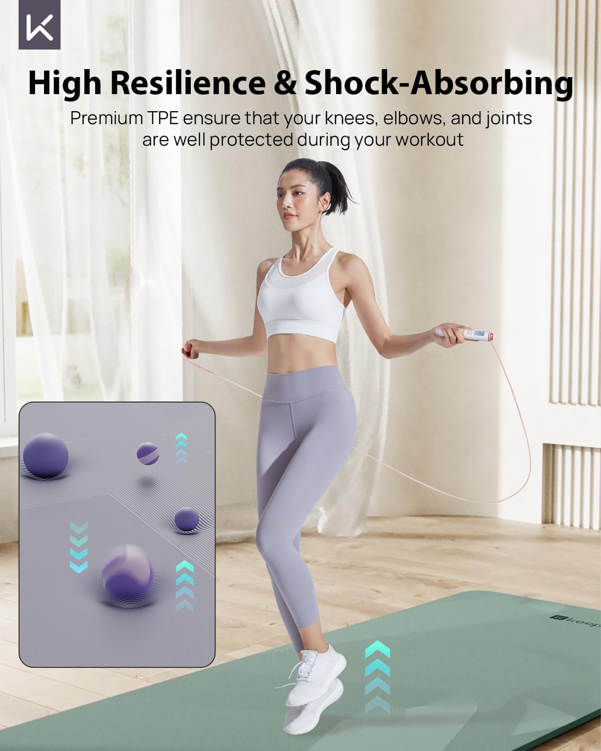 Extra Wide Yoga Mat, 7mm Thick 72" x 32" Exercise Mat | 7mm thick Extra wide yoga mat with carry strap for home workout, yoga, exercise and Pilates