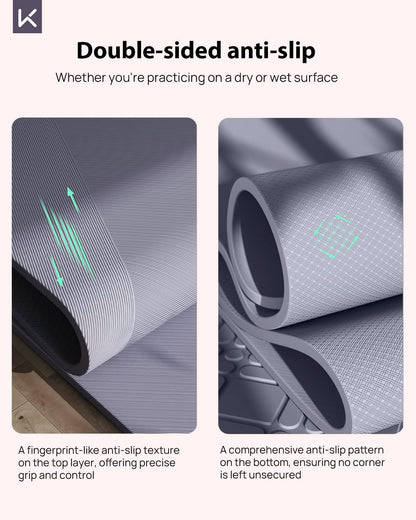 Extra Wide Yoga Mat, 7mm Thick 72" x 32" Exercise Mat | 7mm thick Extra wide yoga mat with carry strap for home workout, yoga, exercise and Pilates
