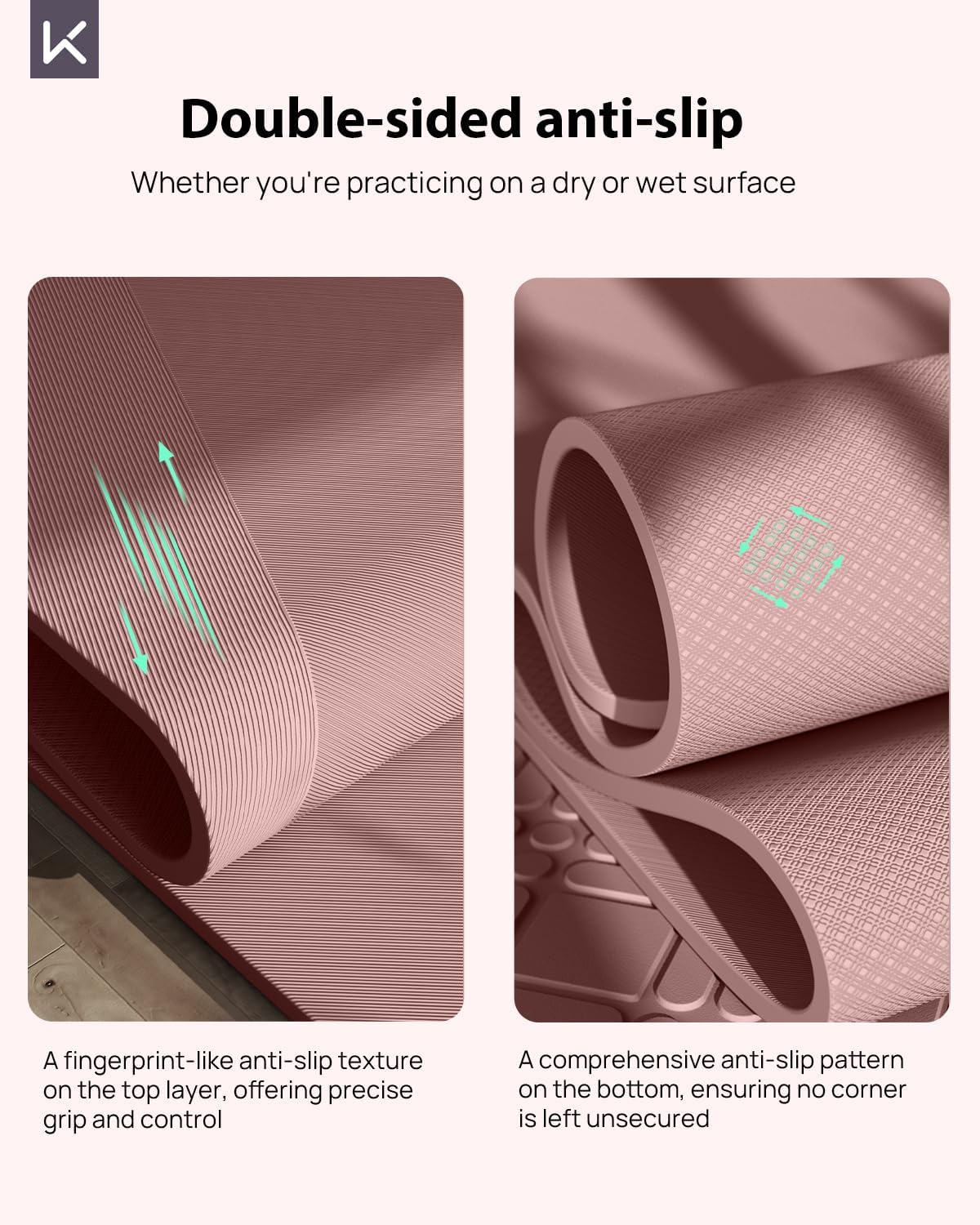 Extra Wide Yoga Mat, 7mm Thick 72" x 32" Exercise Mat | 7mm thick Extra wide yoga mat with carry strap for home workout, yoga, exercise and Pilates
