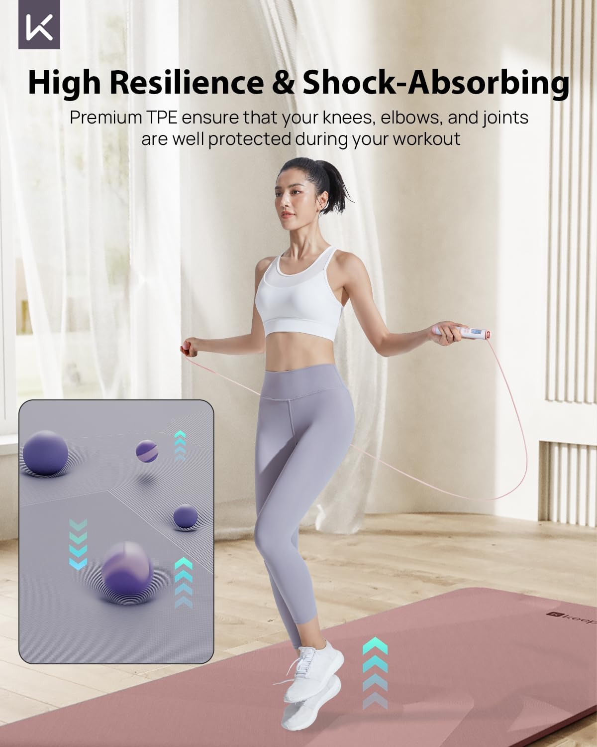 Extra Wide Yoga Mat, 7mm Thick 72" x 32" Exercise Mat | 7mm thick Extra wide yoga mat with carry strap for home workout, yoga, exercise and Pilates