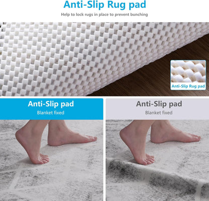 Non Slip Area Rug Pads Non Skid Rug Gripper 2x3 Feet Extra Thick Pad Anti-Slip Carpet Rug Mats for Hardwood Surface Floors, Keep Rugs Safe and in Place (2 x 3 Ft)