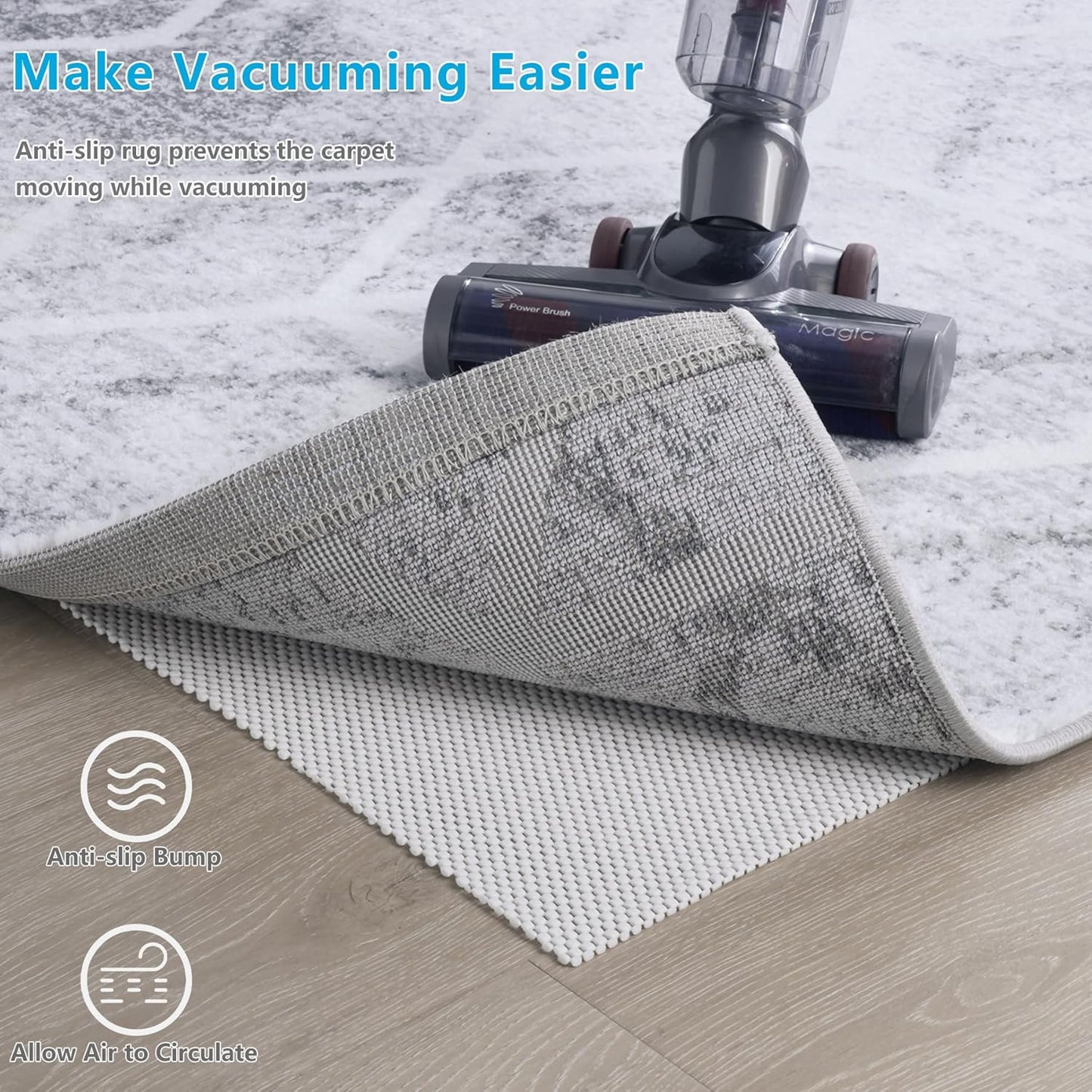 Non Slip Area Rug Pads Non Skid Rug Gripper 2x3 Feet Extra Thick Pad Anti-Slip Carpet Rug Mats for Hardwood Surface Floors, Keep Rugs Safe and in Place (2 x 3 Ft)