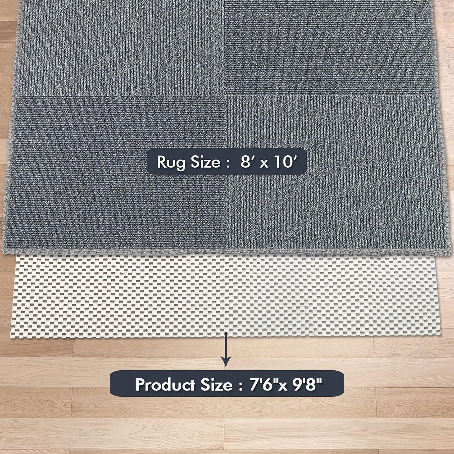 Non Slip Area Rug Pads Non Skid Rug Gripper 2x3 Feet Extra Thick Pad Anti-Slip Carpet Rug Mats for Hardwood Surface Floors, Keep Rugs Safe and in Place (2 x 3 Ft)