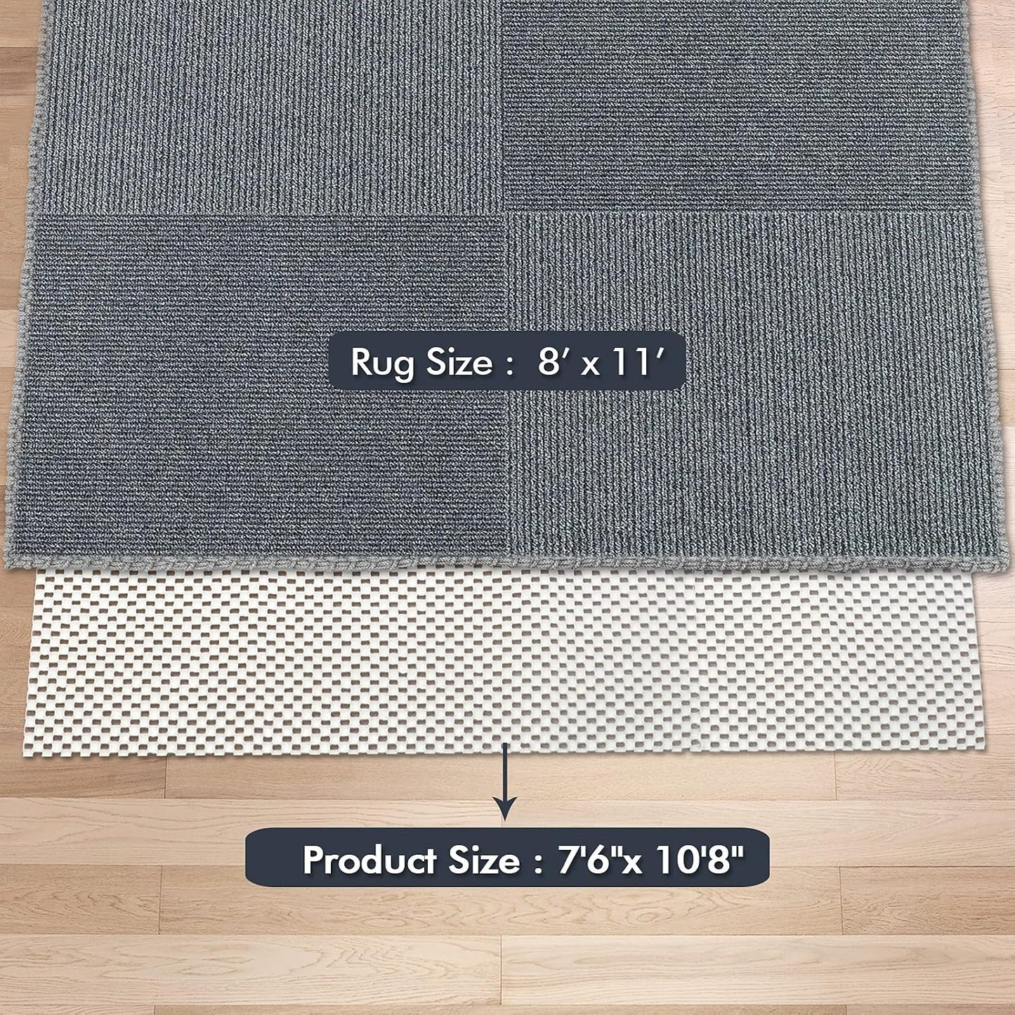 Non Slip Area Rug Pads Non Skid Rug Gripper 2x3 Feet Extra Thick Pad Anti-Slip Carpet Rug Mats for Hardwood Surface Floors, Keep Rugs Safe and in Place (2 x 3 Ft)