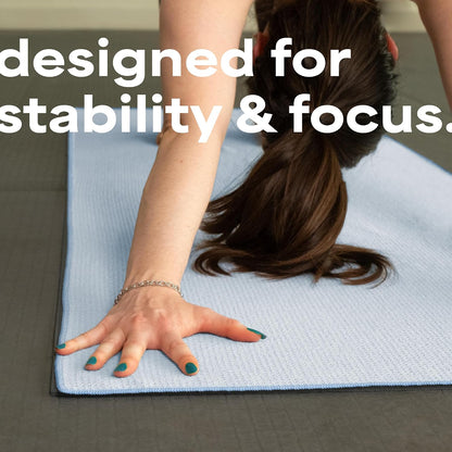 . Aura Yoga Mat Towel with Non-Slip Grip, Enhanced Silicone Grip, Soft and Absorbent for Gym, Pilates, and Hot Yoga Mat, 2 Pack, 24 inches x 72 inches, 340GSM, Blue
