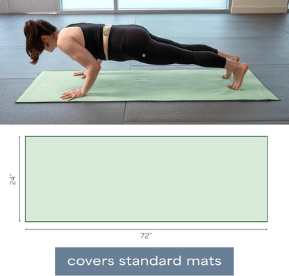 . Aura Yoga Mat Towel with Non-Slip Grip, Enhanced Silicone Grip, Soft and Absorbent for Gym, Pilates, and Hot Yoga Mat, 2 Pack, 24 inches x 72 inches, 340GSM, Blue