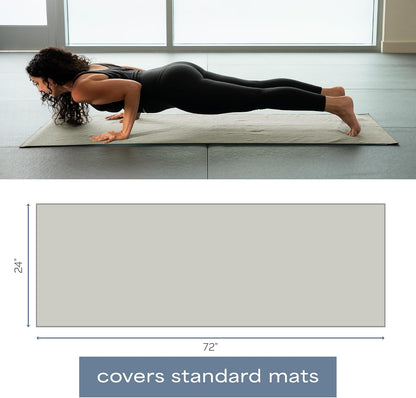 . Aura Yoga Mat Towel with Non-Slip Grip, Enhanced Silicone Grip, Soft and Absorbent for Gym, Pilates, and Hot Yoga Mat, 2 Pack, 24 inches x 72 inches, 340GSM, Blue