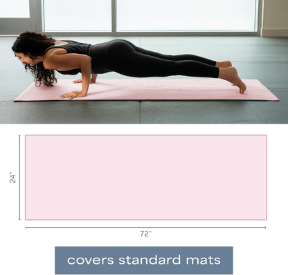 . Aura Yoga Mat Towel with Non-Slip Grip, Enhanced Silicone Grip, Soft and Absorbent for Gym, Pilates, and Hot Yoga Mat, 2 Pack, 24 inches x 72 inches, 340GSM, Blue