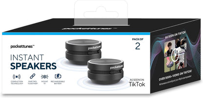 Bone‑Conduction Bluetooth Speakers – 2‑Pack Mini Wireless Speakers, Surface‑Amplifying Sound, True Wireless Stereo, USB‑C Rechargeable, Portable