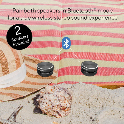 Bone‑Conduction Bluetooth Speakers – 2‑Pack Mini Wireless Speakers, Surface‑Amplifying Sound, True Wireless Stereo, USB‑C Rechargeable, Portable