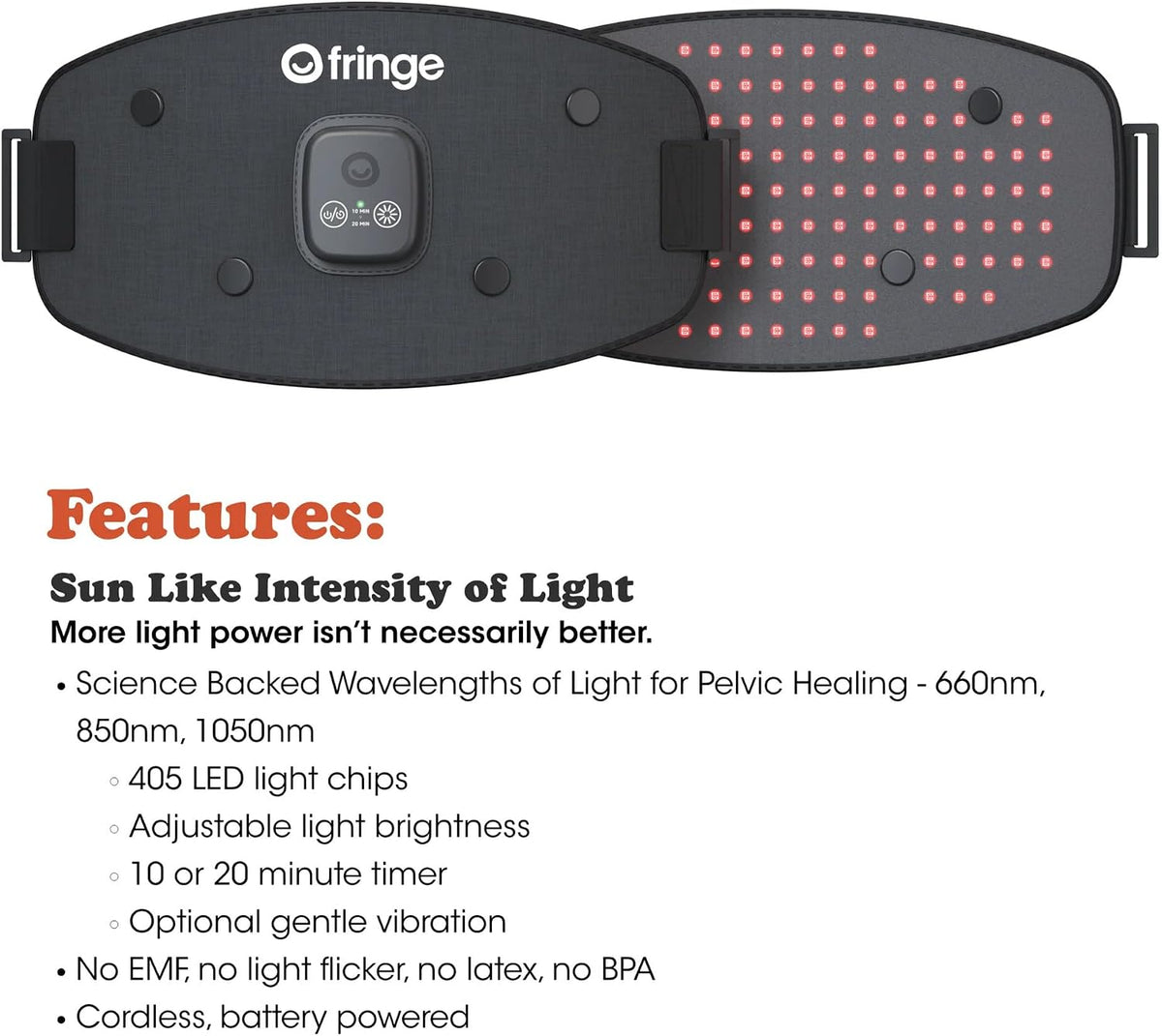 Fringe Red Light Therapy for Body – Wireless Wrap, 660nm & 850nm Infrared