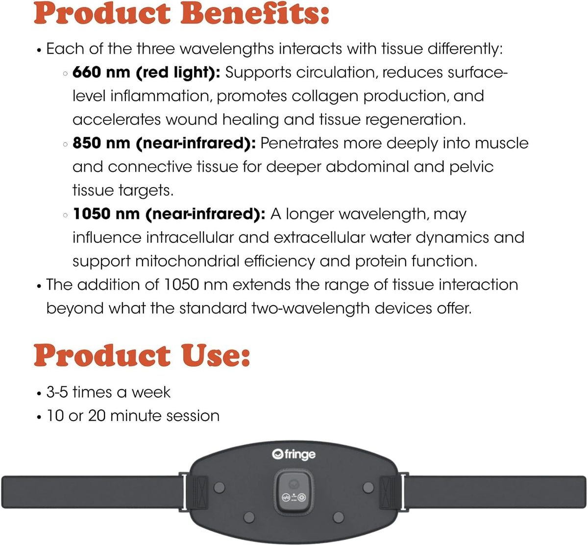 Fringe Red Light Therapy for Body – Wireless Wrap, 660nm & 850nm Infrared
