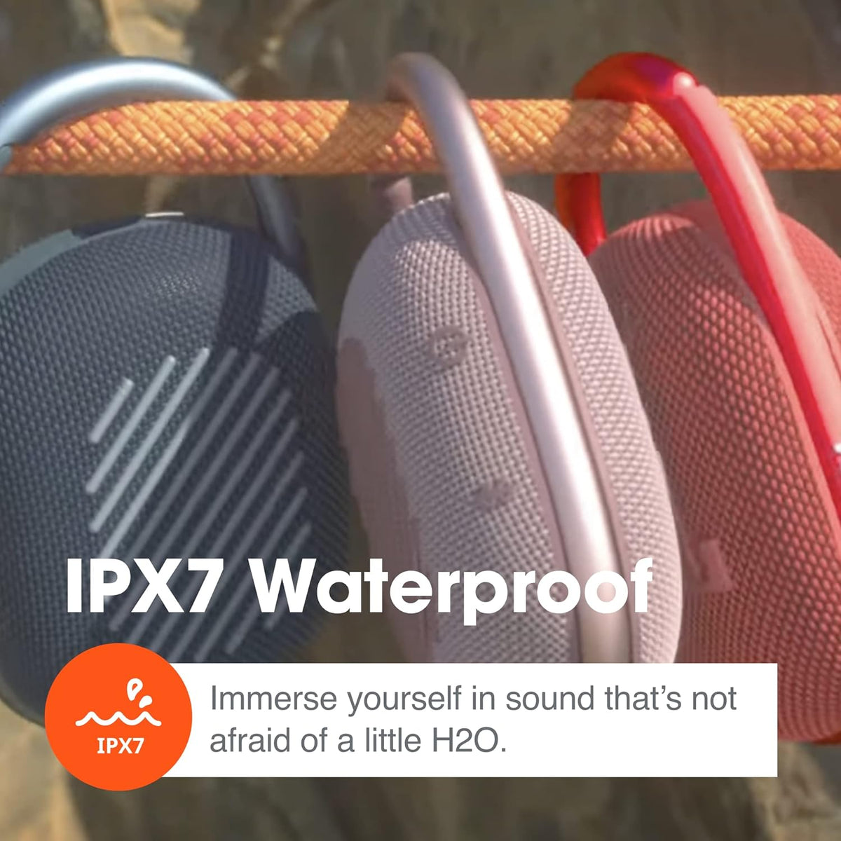 Clip 4 - Portable Mini Bluetooth Speaker, big audio and punchy bass, integrated carabiner, IP67 waterproof and dustproof, 10 hours of playtime, speaker for home, outdoor and travel (Pink)