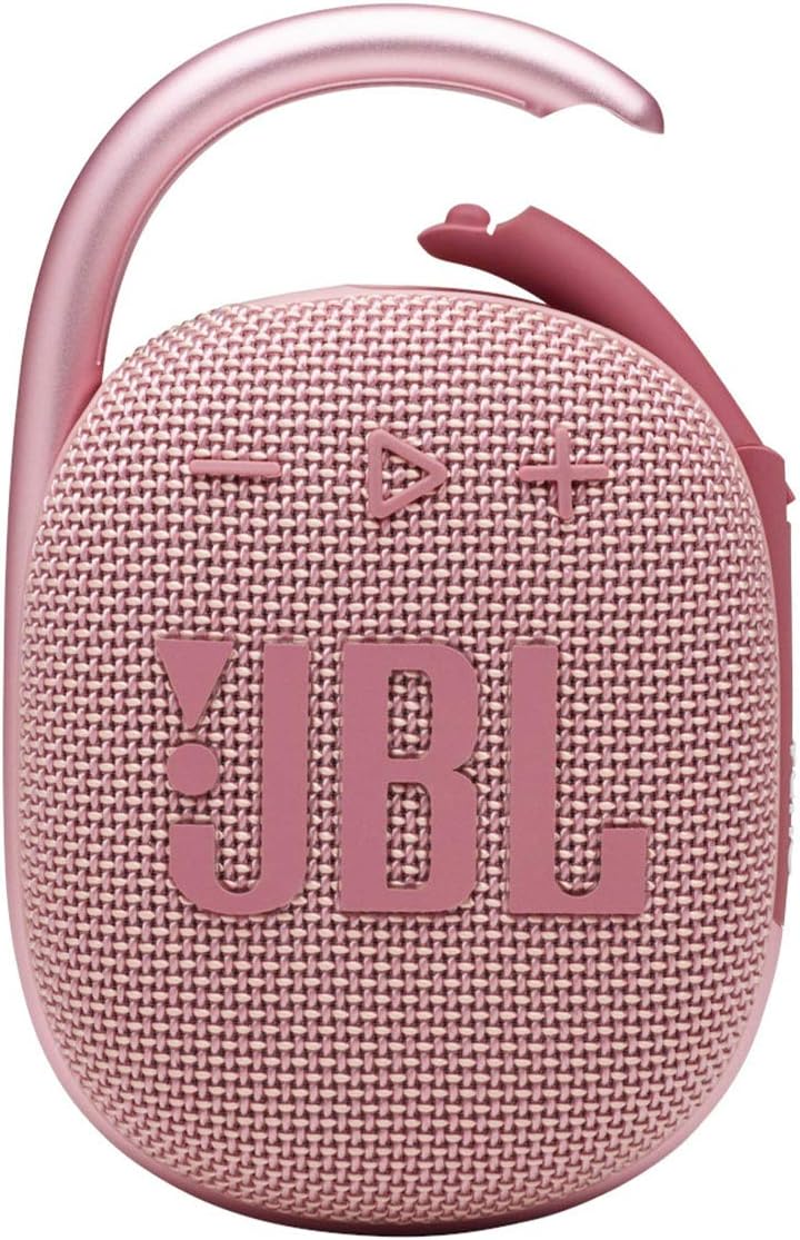 Clip 4 - Portable Mini Bluetooth Speaker, big audio and punchy bass, integrated carabiner, IP67 waterproof and dustproof, 10 hours of playtime, speaker for home, outdoor and travel (Pink)