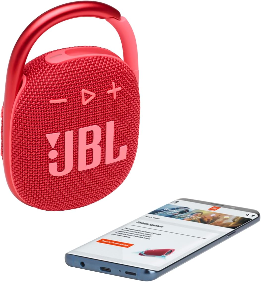 Clip 4 - Portable Mini Bluetooth Speaker, big audio and punchy bass, integrated carabiner, IP67 waterproof and dustproof, 10 hours of playtime, speaker for home, outdoor and travel (Pink)