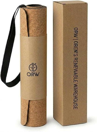 Premium Cork Yoga Mat, Non Slip Natural Rubber, Yoga, Paper Packaging, 72”x24”