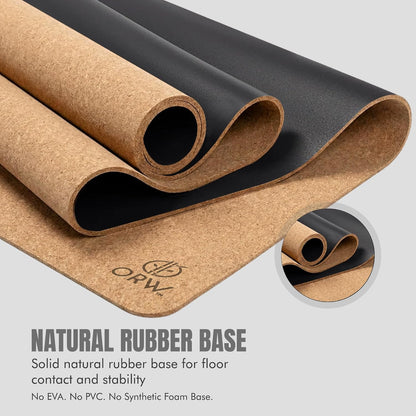Premium Cork Yoga Mat, Non Slip Natural Rubber, Yoga, Paper Packaging, 72”x24”