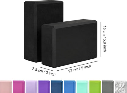 Yoga Blocks 2 pack, Gym Blocks, Exercise Workout Fitness Bricks, Pilates Stretch Handstand Non-Slip