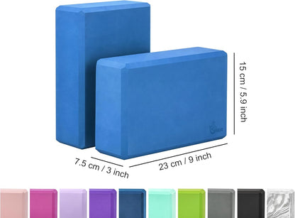 Yoga Blocks 2 pack, Gym Blocks, Exercise Workout Fitness Bricks, Pilates Stretch Handstand Non-Slip