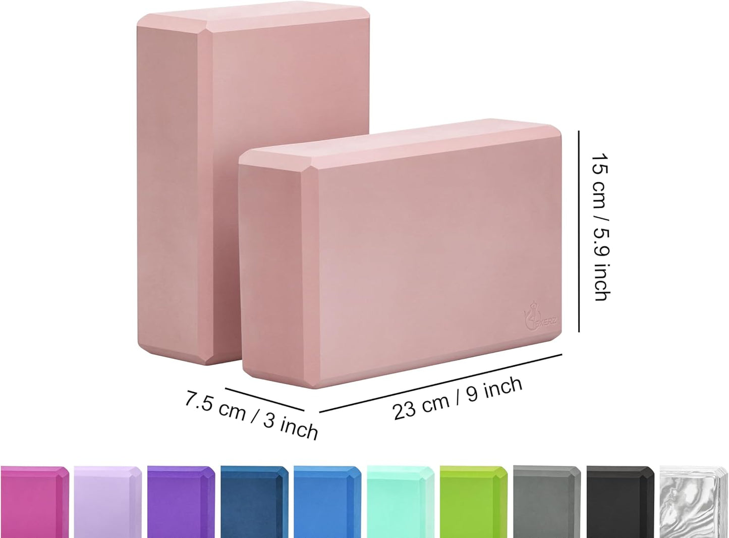 Yoga Blocks 2 pack, Gym Blocks, Exercise Workout Fitness Bricks, Pilates Stretch Handstand Non-Slip