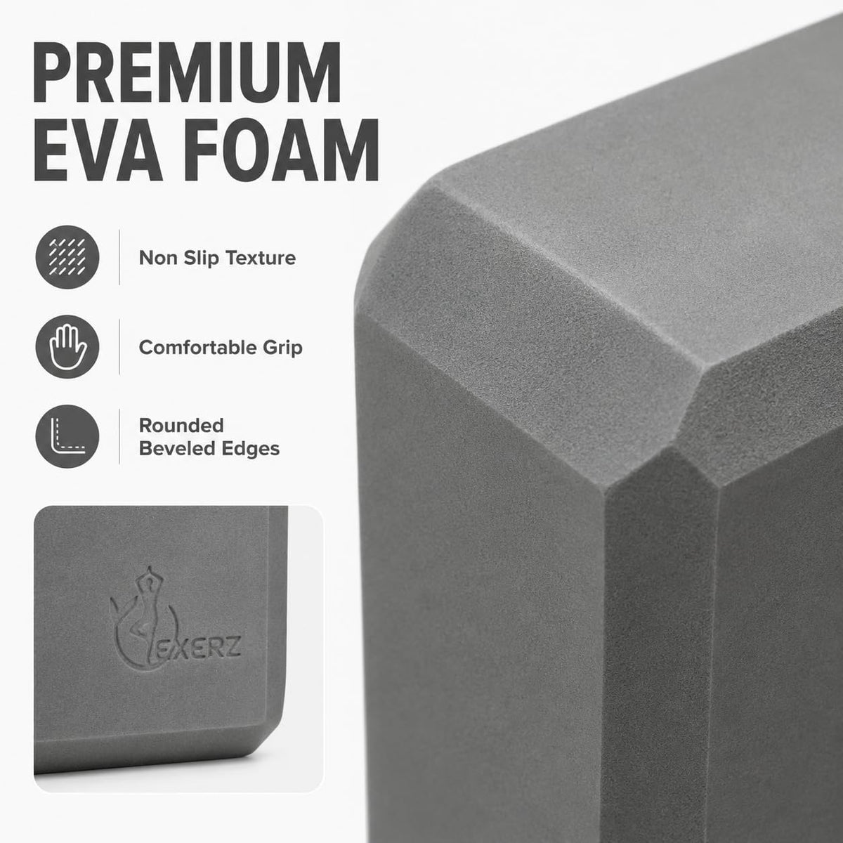 Yoga Blocks 2 pack, Gym Blocks, Exercise Workout Fitness Bricks, Pilates Stretch Handstand Non-Slip