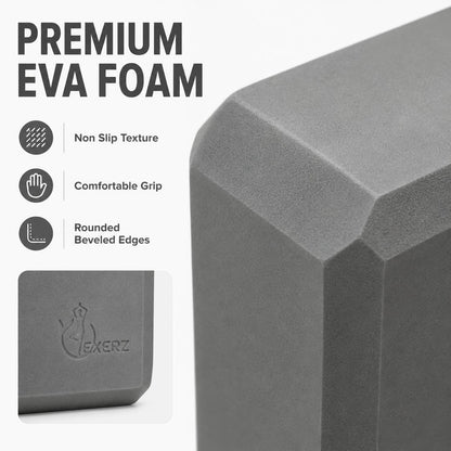 Yoga Blocks 2 pack, Gym Blocks, Exercise Workout Fitness Bricks, Pilates Stretch Handstand Non-Slip