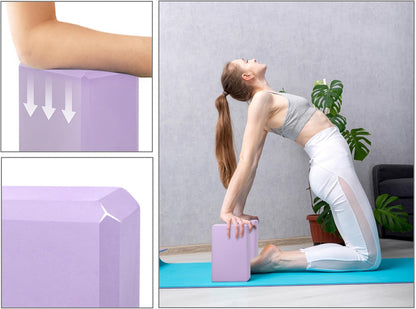 Yoga Blocks 2 pack, Gym Blocks, Exercise Workout Fitness Bricks, Pilates Stretch Handstand Non-Slip
