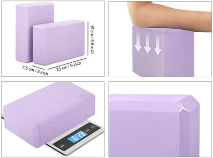 Yoga Blocks 2 pack, Gym Blocks, Exercise Workout Fitness Bricks, Pilates Stretch Handstand Non-Slip