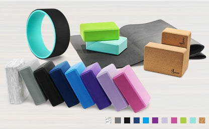 Yoga Blocks 2 pack, Gym Blocks, Exercise Workout Fitness Bricks, Pilates Stretch Handstand Non-Slip