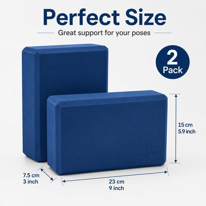 Yoga Blocks 2 pack, Gym Blocks, Exercise Workout Fitness Bricks, Pilates Stretch Handstand Non-Slip