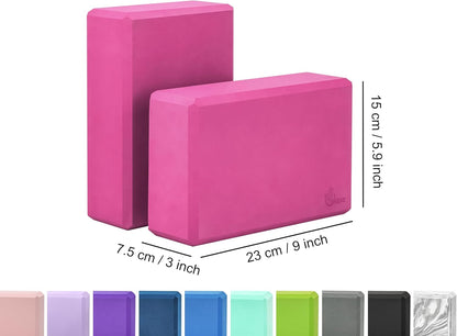 Yoga Blocks 2 pack, Gym Blocks, Exercise Workout Fitness Bricks, Pilates Stretch Handstand Non-Slip