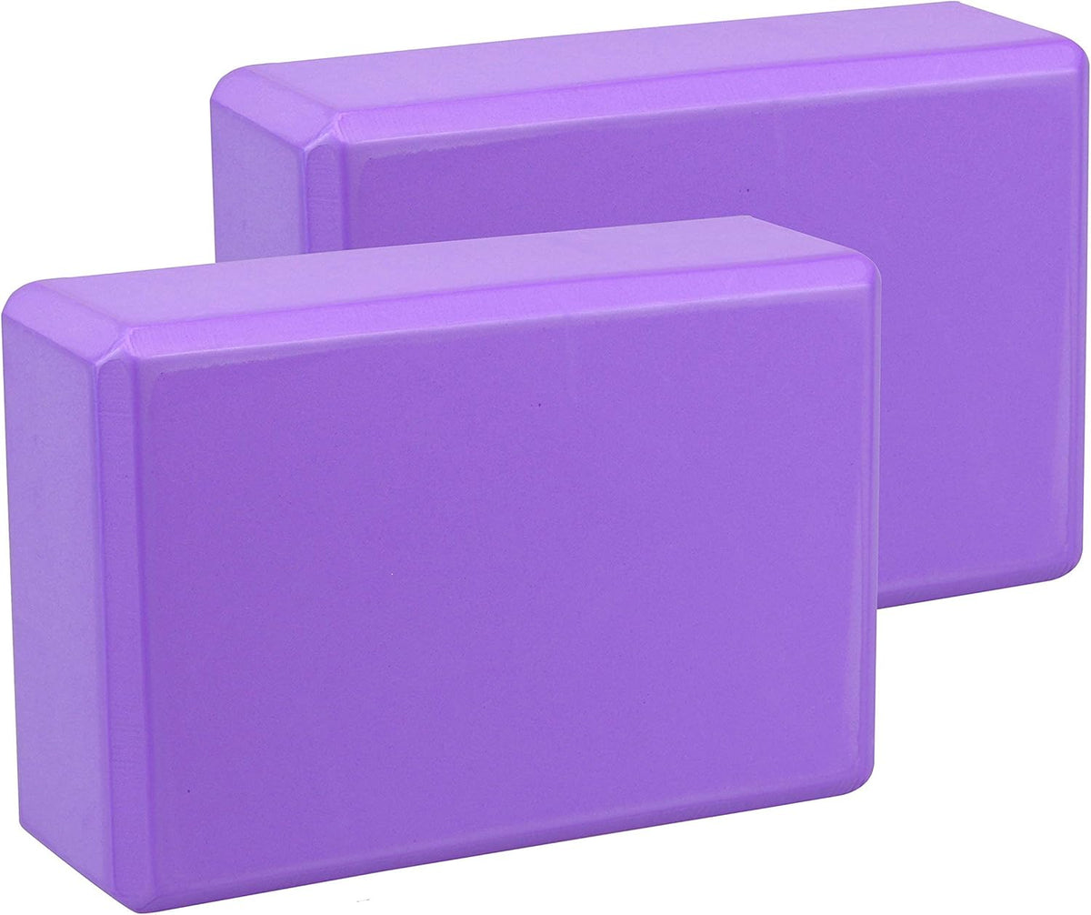Yoga Blocks 2 pack, Gym Blocks, Exercise Workout Fitness Bricks, Pilates Stretch Handstand Non-Slip