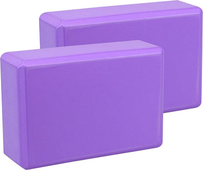 Yoga Blocks 2 pack, Gym Blocks, Exercise Workout Fitness Bricks, Pilates Stretch Handstand Non-Slip