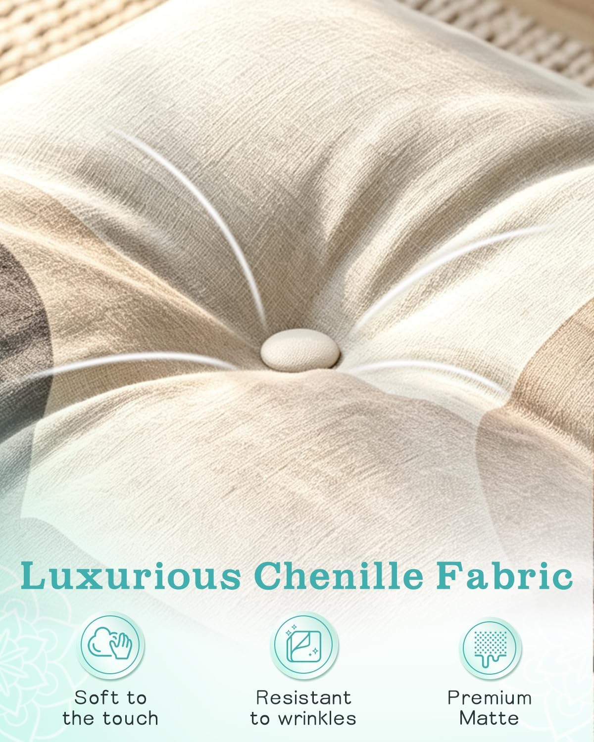 Large Floor Cushion 22x22x5", Tufted Meditation Cushion, Washable Cover | Square Floor Cushion for Adult| Sitting and Relaxing| Durable Zipper| Stylish Modern Home Decor| Yoga Reading & Relaxation
