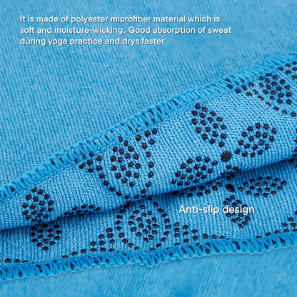 Yoga Towels, Non Slip Hot Yoga Mat Towel with Grip Dots,Super-Absorbent Soft Microfiber Yoga Blanket for Pilates, Fitness and Workout 72inch x 24inch