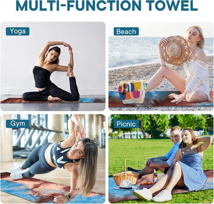 Yoga Towels, Non Slip Hot Yoga Mat Towel with Grip Dots,Super-Absorbent Soft Microfiber Yoga Blanket for Pilates, Fitness and Workout 72inch x 24inch