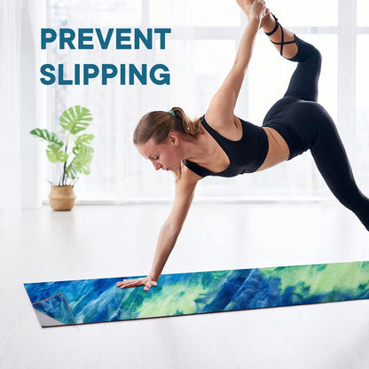 Yoga Towels, Non Slip Hot Yoga Mat Towel with Grip Dots,Super-Absorbent Soft Microfiber Yoga Blanket for Pilates, Fitness and Workout 72inch x 24inch