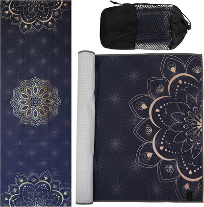 Yoga Towels, Non Slip Hot Yoga Mat Towel with Grip Dots,Super-Absorbent Soft Microfiber Yoga Blanket for Pilates, Fitness and Workout 72inch x 24inch